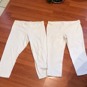 White Cotton Legging Pants - Pair